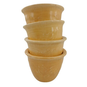 Yellow Ceramic Planter Pot Small 2.5" Decorative Flower Vase Home Decor Lot of 4